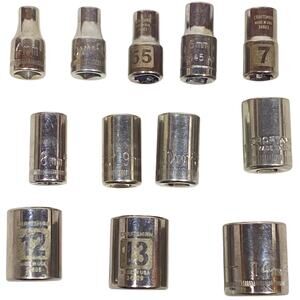Craftsman 12 Pc Socket Set 1/4" Drive 4-14 MM Metric 6 Pt Shallow